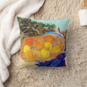 ヴァン・ゴッホ・ブルー・グローブのオレンジとレモン クッション (ブランケット)