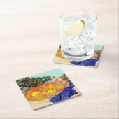 ヴァン・ゴッホ・ブルー・グローブのオレンジとレモン スクエアペーパーコースター (インサイチュ)