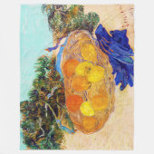 ヴァン・ゴッホ・ブルー・グローブのオレンジとレモン フリースブランケット (正面)