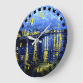 ヴァン·ゴッホ-ローンの上のスターリー·ナイト ラージ壁時計 (傾斜)