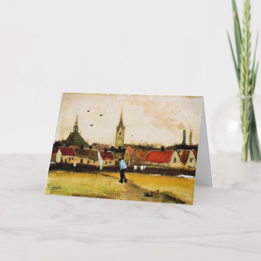 ヴァン・ゴッホ – 新しい教会とハーグの眺め カード (正面)