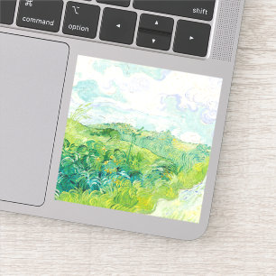 ヴァン・ゴッホ。緑の小麦畑のオーバー。印象主義 シール