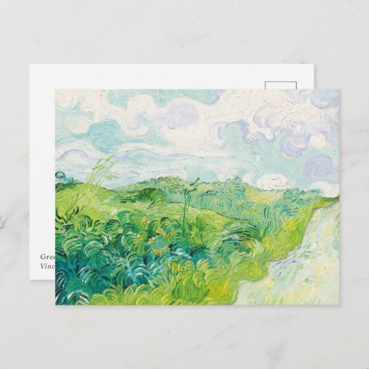 ヴァン・ゴッホ。緑の小麦畑のオーバー。印象主義 ポストカード (正面/裏面)
