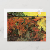 ヴァン・ゴッホ，赤いブドウ園，ヴィンテージ印象派 ポストカード (正面/裏面)