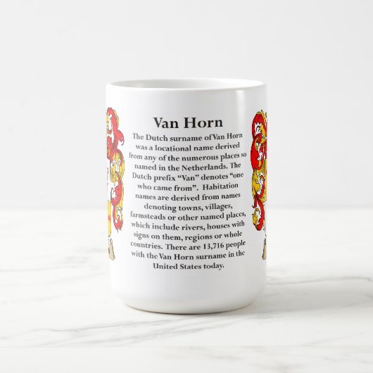 ヴァンHorn Familyの紋章付き外衣 コーヒーマグカップ (中央)