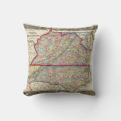ヴァージニアおよびノースカロライナの郡地図 クッション (正面)