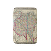 ヴァージニアおよびノースカロライナの郡地図 バスマット (正面縦)