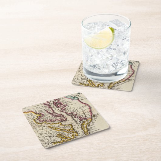 ヴァージニアおよびメリーランド スクエアペーパーコースター (インサイチュ)