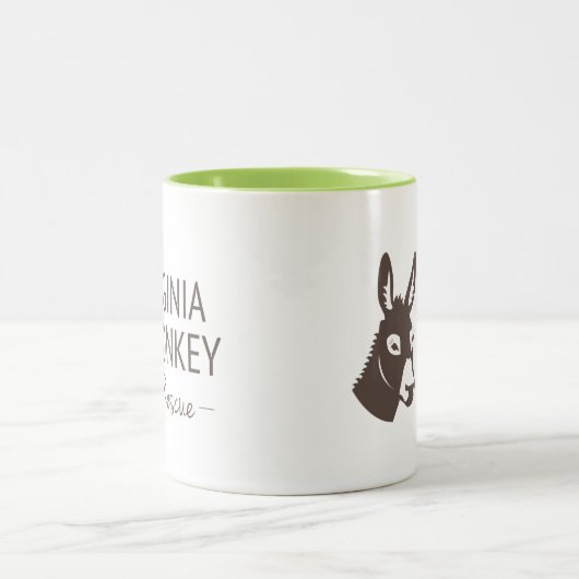 ヴァージニアのろばの救助のロゴ項目 ツートーンマグカップ (中央)