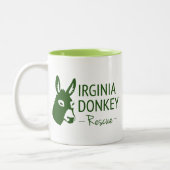 ヴァージニアのろばの救助 ツートーンマグカップ (左)