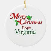 ヴァージニアのクリスマスツリーのオーナメント セラミックオーナメント (裏面)