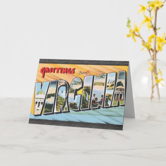 ヴァージニアのヴィンテージからの挨拶 カード (黄色い花)