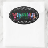 ヴァージニアの名前 – 照明の中の名前(写真) 楕円形シール (バッグ)