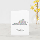 ヴァージニアの地図 カード (黄色い花)