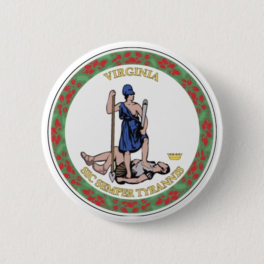 ヴァージニアの州のシール 缶バッジ (正面)