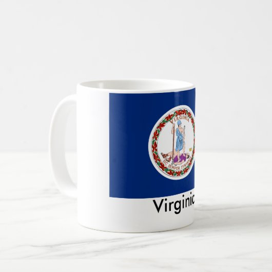 ヴァージニアの州の旗のマグ コーヒーマグカップ (正面左)
