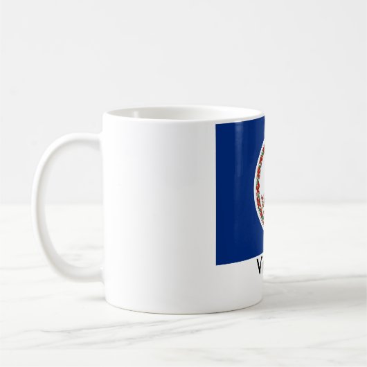 ヴァージニアの州の旗のマグ コーヒーマグカップ (左)