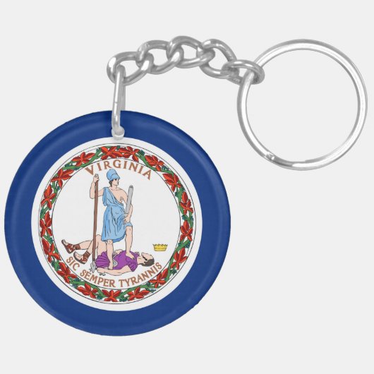 ヴァージニアの州の旗統一されたなアメリカ共和国の記号 キーホルダー (裏面左)
