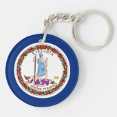 ヴァージニアの州の旗統一されたなアメリカ共和国の記号 キーホルダー (裏面)