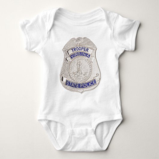 ヴァージニアの州警察官の警察は記章を付けます ベビーボディスーツ (正面)