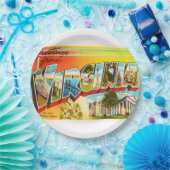 ヴァージニアの州VAの古いヴィンテージ旅行郵便はがき ペーパープレート (パーティー)