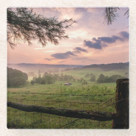 ヴァージニアの日没 ガラスコースター (正面)