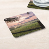 ヴァージニアの日没 スクエアペーパーコースター (アングル)