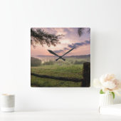 ヴァージニアの日没 スクエア壁時計 (ホーム)