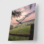 ヴァージニアの日没 スクエア壁時計 (傾斜)