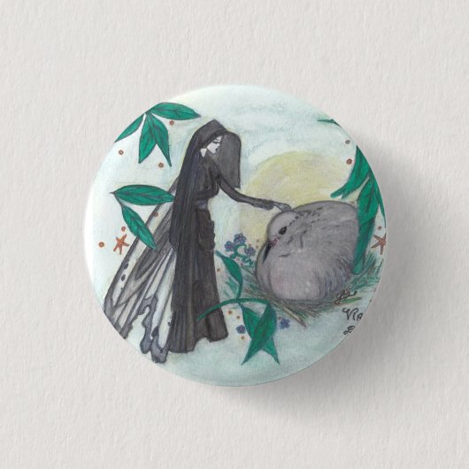 ヴァージニアの鳩ボタン 缶バッジ (正面)