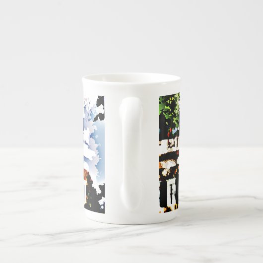 ヴァージニアのMonticello -トーマス・ジェファーソンの家 ボーンチャイナマグカップ (裏面)