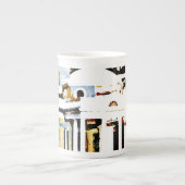 ヴァージニアのMonticello -トーマス・ジェファーソンの家 ボーンチャイナマグカップ (正面)