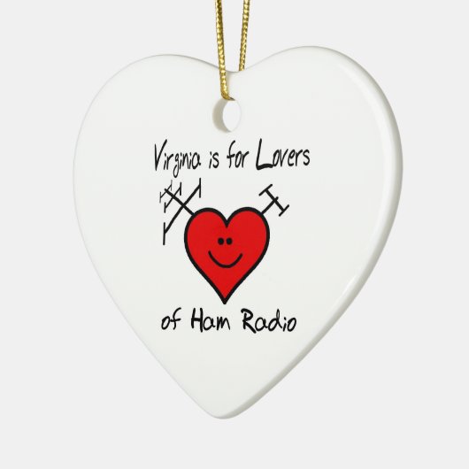 ヴァージニアはアマチュア無線のクリスマスのオーナメントの恋人のためです セラミックオーナメント (左)