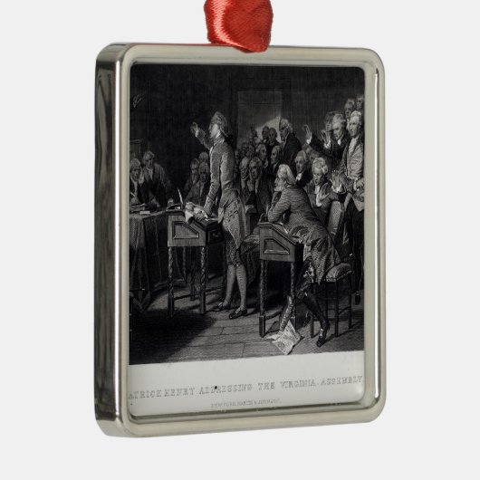 ヴァージニアアセンブリに演説しているパトリック・ヘンリー メタルオーナメント (右)