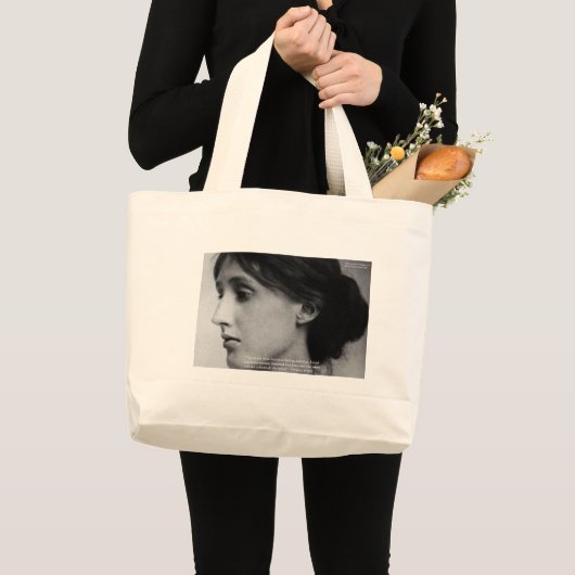 ヴァージニアウルフ「ラブオータム」ラブ引用文ギフト ラージトートバッグ (正面(商品))