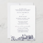 ヴァージニアビーチ結婚教会の二つのロケーション海軍 招待状 (正面)