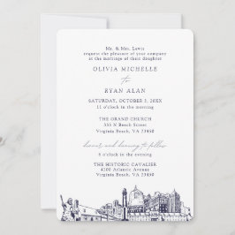ヴァージニアビーチ結婚教会の二つのロケーション海軍 招待状