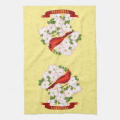 ヴァージニア州（鳥）ショウジョウコウカンチョウバードアンドドグウッド花 キッチンタオル (縦)