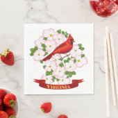 ヴァージニア州(鳥)ショウジョウコウカンチョウバードアンドドグウッド花 スタンダードランチョンナプキン (インサイチュ)