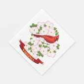 ヴァージニア州(鳥)ショウジョウコウカンチョウバードアンドドグウッド花 スタンダードランチョンナプキン (角)