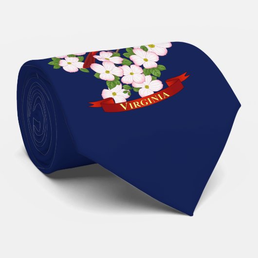 ヴァージニア州(鳥)ショウジョウコウカンチョウバードアンドドグウッド花 ネクタイ (ロール)