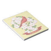 ヴァージニア州(鳥)ショウジョウコウカンチョウバードアンドドグウッド花 ノートパッド (アングル)
