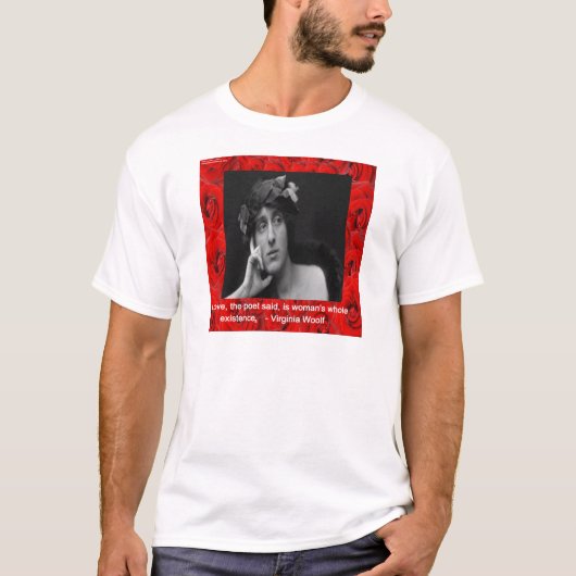 ヴァージニア・ウルフと愛の引用 Tシャツ (正面)