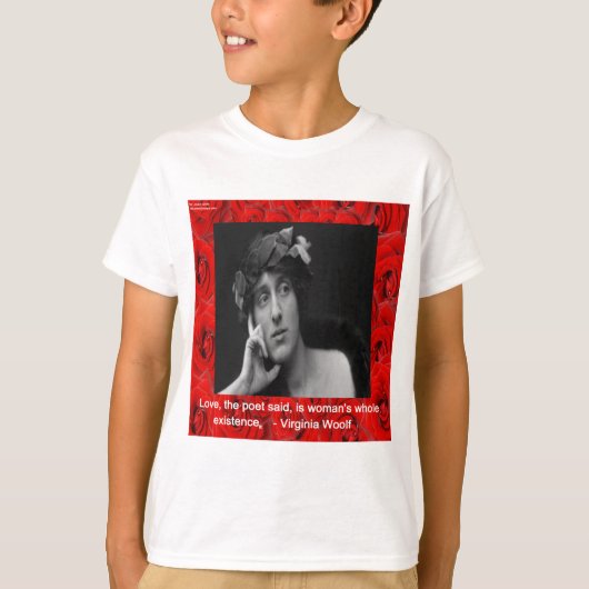 ヴァージニア・ウルフと愛の引用 Tシャツ (正面)