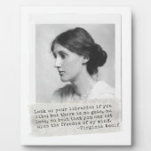 ヴァージニア・ウルフ引用文 – 女性の歴史のアイコン フォトプラーク (正面)