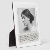 ヴァージニア・ウルフ引用文 – 女性の歴史のアイコン フォトプラーク (側面)