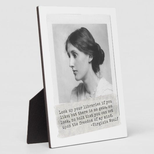 ヴァージニア・ウルフ引用文 – 女性の歴史のアイコン フォトプラーク (側面)