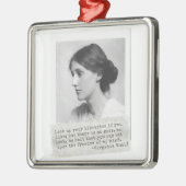 ヴァージニア・ウルフ引用文 – 女性の歴史のアイコン メタルオーナメント (左)