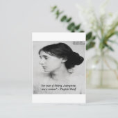 ヴァージニア・ウルフ・アノニマスは女性引用文 ポストカード (スタンド正面)