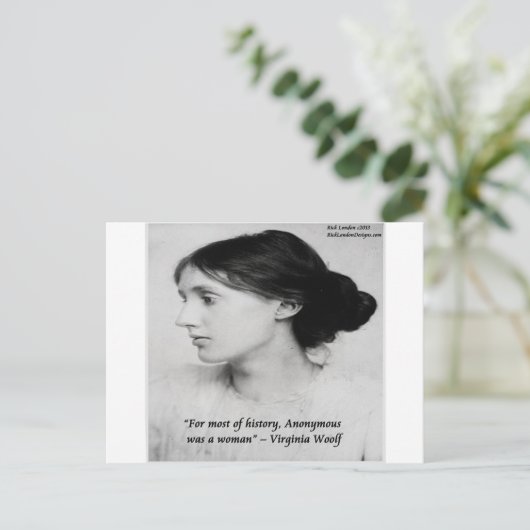 ヴァージニア・ウルフ・アノニマスは女性引用文 ポストカード (スタンド正面)